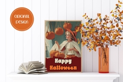 Vintage Halloween Greeting Card, Retro Halloween Wall Art Product Image 2