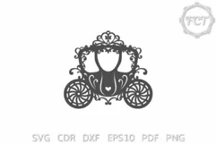 Princess Carriage SVG|Princess Coach Paper cut Cricut Laser Product Image 2
