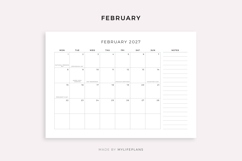 2027 Monthly Planner with Holidays, Landscape, Printable Product Image 2
