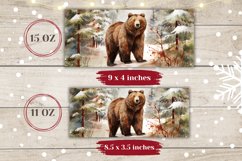 Winter Bear Mug Wrap Design, Christmas Coffee Cup Design Product Image 2