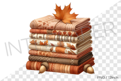 Maple leaf brown autumn fabric stack PNG linen art illust Product Image 1