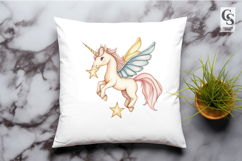 Pegasus Unicorn With Star Clipart Sublimation PNG Product Image 2