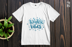 Winter Vibes Blue Text Clipart Sublimation PNG Product Image 2