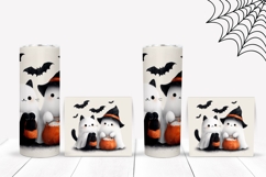 Halloween Ghost Tumbler Wrap, Cartoon Cat Sublimation Product Image 2