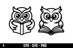 Owl head. Monochrome owl icon, sign, emblem, badge. Vector Product Image 2