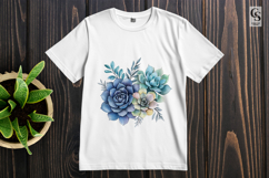 Watercolor Succulent Flower Clipart Sublimation PNG Product Image 2