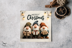 Cute christmas gnomes digital paper, background clipart Product Image 2