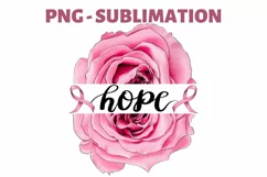 Floral Hope Png Pink Ribbon Sublimation Design Rose Flower Product Image 3