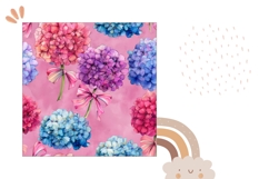 Hydrangea Pillow Design, Floral Pillow Sublimation Product Image 2