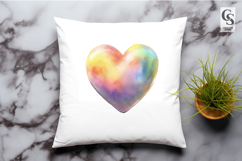 Rainbow Watercolor Heart Clipart Sublimation PNG Product Image 2