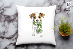 Cute Shamrock Scarf Dog Clipart PNG Product Image 3