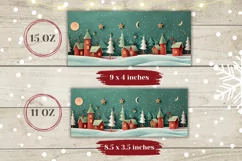 Christmas Mug Wrap PNG, 3D Christmas Village Mug Template Product Image 2