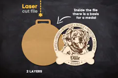 Dog Medal Golden Retriever SVG laser cut files for Glowforge Product Image 2
