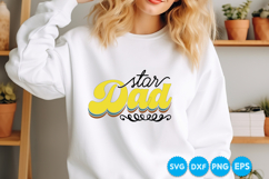 Star Dad quotes Father's day retro SVG Design Product Image 3