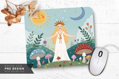 Enchanting Mushroom Scene Mouse Pad PNG Design Product Image 1