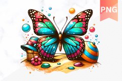 Summer Butterfly Sublimation - Clipart PNG Design Product Image 1