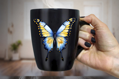 Butterfly Blue Yellow Watercolor Sublimation Product Image 2