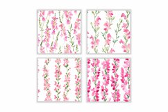 Watercolor Pink Snapdragon Flower Digital Papers Product Image 2