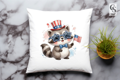 Patriotic Raccoon Clipart Sublimation PNG Product Image 2