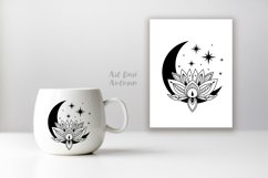Lotus Svg, Floral Moon svg, Lotus flower png and svg Product Image 2