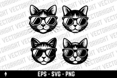Vector logo of a cat's face wearing sunglasses Product Image 2