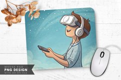 Virtual Escape Cartoon Character in VR Mouse Pad PNG Product Image 1