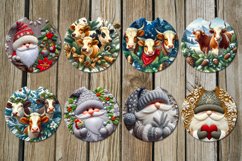 Christmas cow | retro Car coaster &amp; key chain sublimation Product Image 2