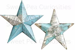 Ephemera, Mixed Media, Stars, PNG, Junk Journal, Clipart Product Image 2