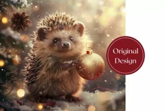 Christmas Hedgehog Tumbler Wrap, Christmas Tumbler Design Product Image 2