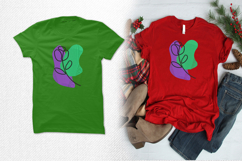 Abstract Green Purple Leaf Line Art Embroidery Design Product Image 2