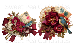 Tags, Flowers, Label, Ephemera, PNG, Junk Journal, clipart Product Image 2