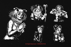 10 Bundle Dark Art Clown Girl Joker Horror Women Circus Product Image 3