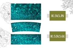 Blue Glitter Tumbler Design, Turquoise 40 Oz Tumbler Wrap Product Image 2