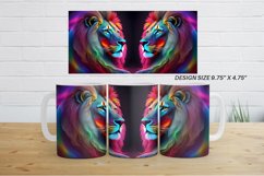 3D Neon Lion Mug Wrap | Mug sublimation design Product Image 4