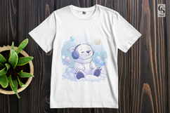 Cute Polar Bear And Snowflake Clipart Sublimation PNG Product Image 2