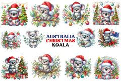 Australia Christmas Koala Watercolor Product Image 2