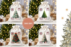 Cartoon Christmas Tree Santa Sack, Winter Sublimation Design Product Image 2