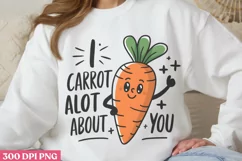 I Carrot A Lot About You PNG, Valentine Puns Sublimation PNG Product Image 1
