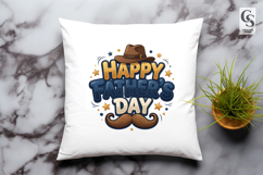 Happy Father's Day Mustache Hat Typography Product Image 2