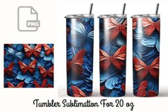 3D Butterfly 20 oz Tumbler Wrap Sublimation Product Image 1