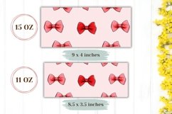 Pink Bows Mug Wrap Design, Pastel Love Mug Sublimation Product Image 2