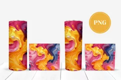 Art Paint Tumbler Sublimation Designs, Neon Pink Tumbler PNG Product Image 2