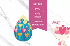 Cute Valentine Earrings, Colorful Hearts Earrings Design Product Image 2