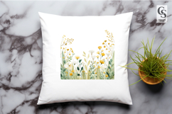 Yellow Floral Frame Clipart Sublimation PNG Product Image 3