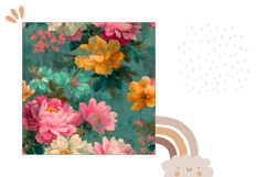 Cartoon Flowers Pillow PNG, Rustic Pillow Case Design Product Image 2