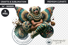 Steampunk Rococo Fairy Clipart, Ornate Clockwork Fae Graphic Product Image 1