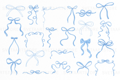 Watercolor Blue Ribbon Bow Clipart Product Image 2