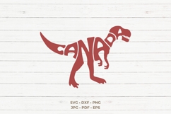 Canada Dinosaur SVG PNG | T-Rex Word Art Cut File Product Image 2