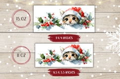 Watercolor Christmas Cat Mug, Christmas Animals Mug Design Product Image 2