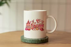 Coffee Valentine day Watercolor PNG ,SVG, love, sublimation Product Image 2